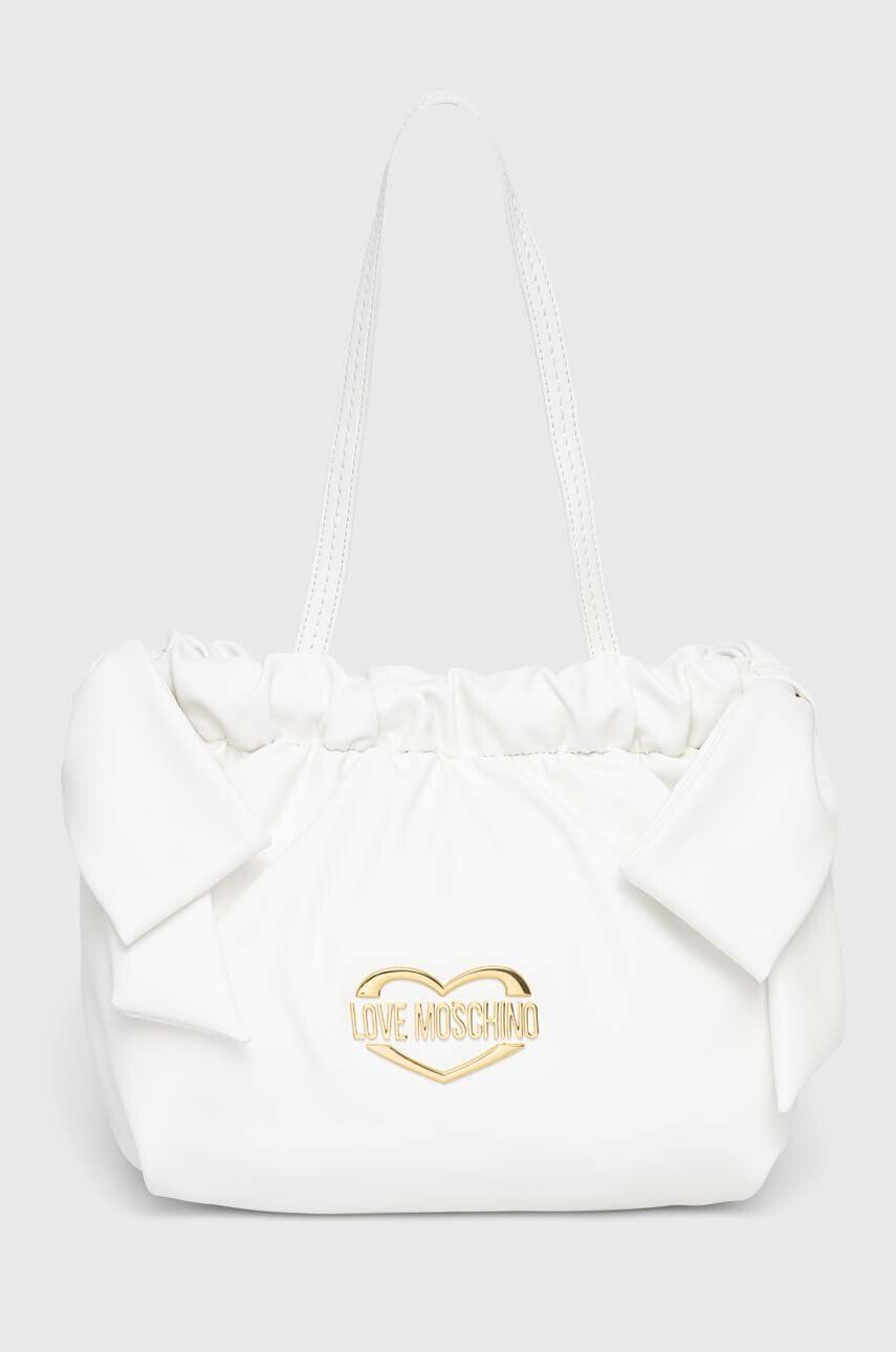 Love Moschino poseta culoarea alb - Pled.ro