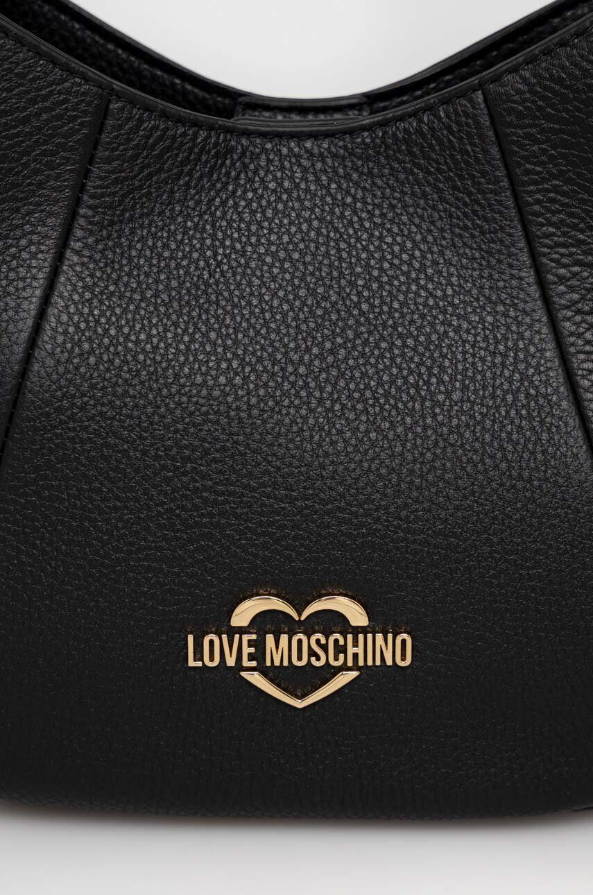 Love Moschino poseta de piele culoarea negru - Pled.ro