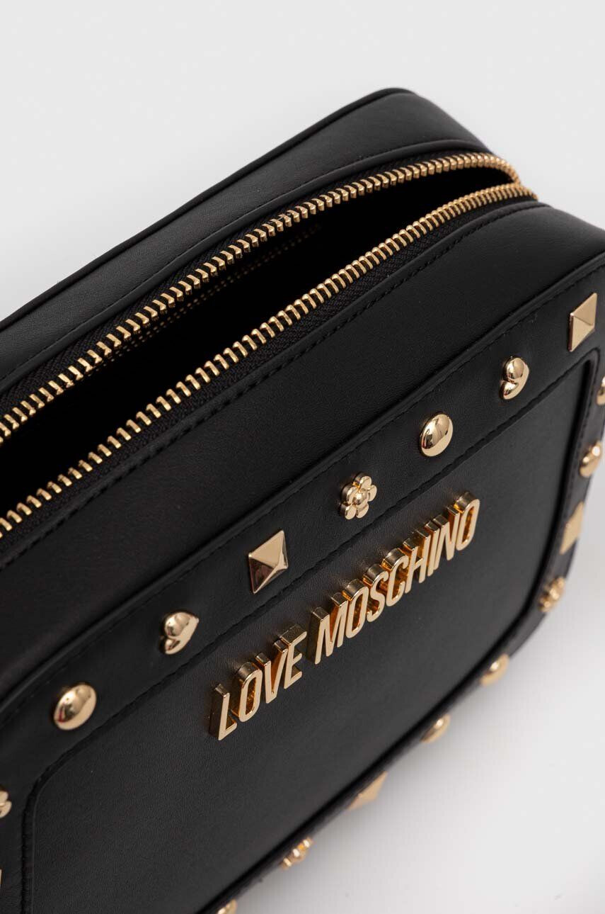 Love Moschino poseta de piele culoarea negru - Pled.ro