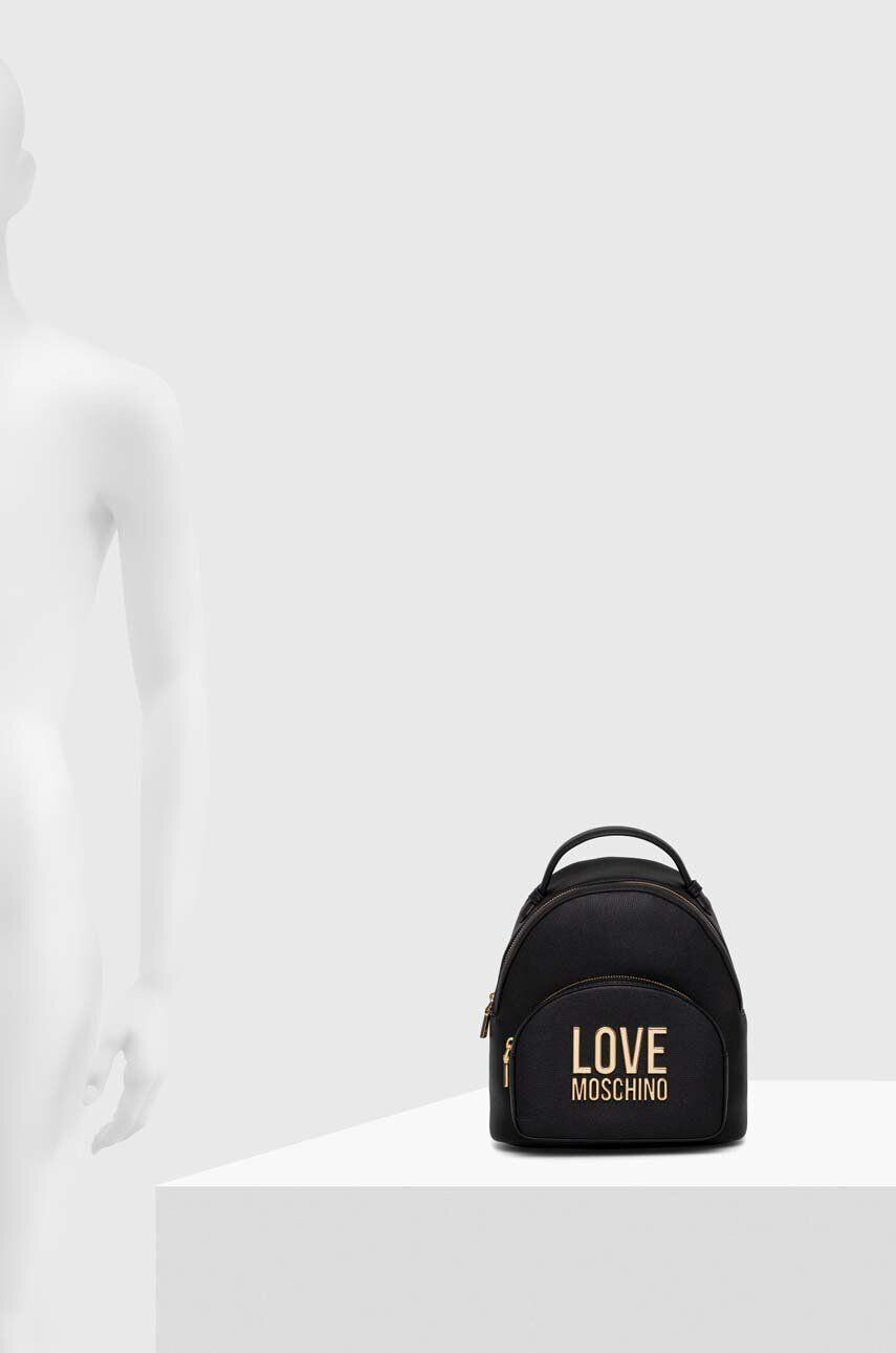 Love Moschino rucsac femei culoarea negru mic cu imprimeu - Pled.ro