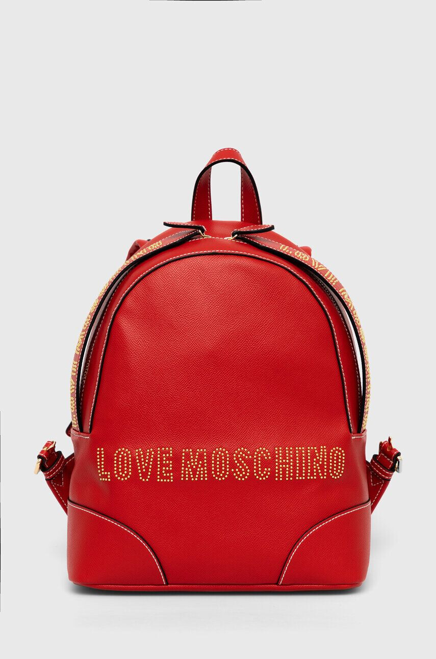 Love Moschino rucsac femei culoarea rosu mic cu imprimeu - Pled.ro