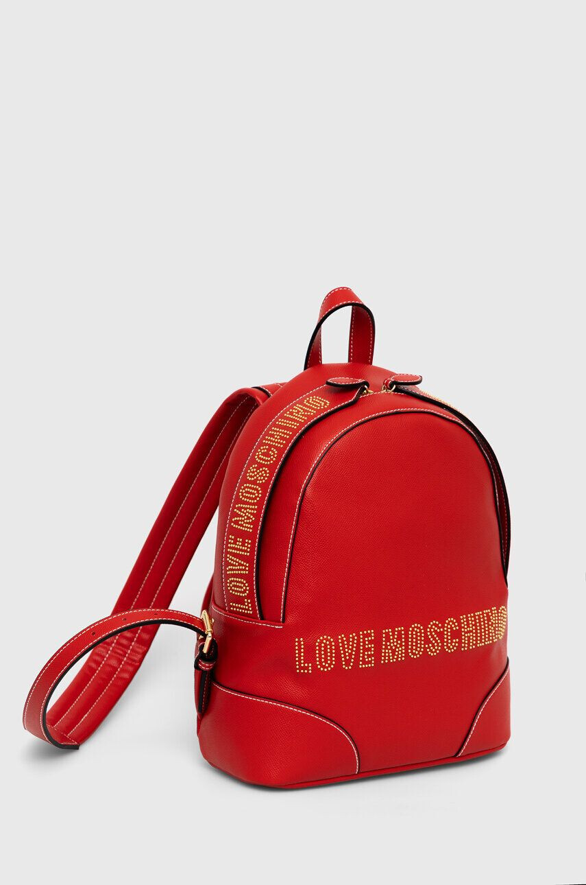 Love Moschino rucsac femei culoarea rosu mic cu imprimeu - Pled.ro