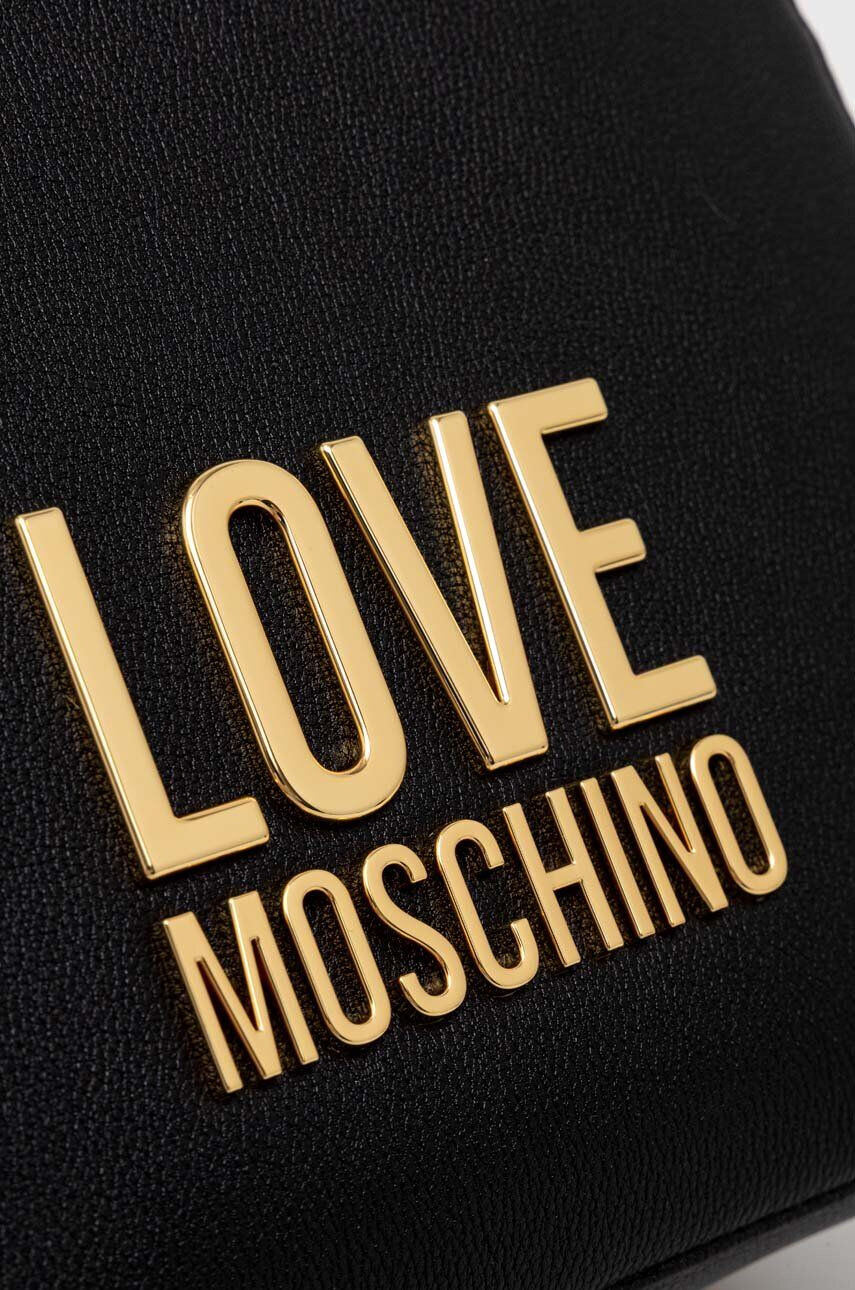 Love Moschino rucsac femei culoarea negru mic cu imprimeu - Pled.ro