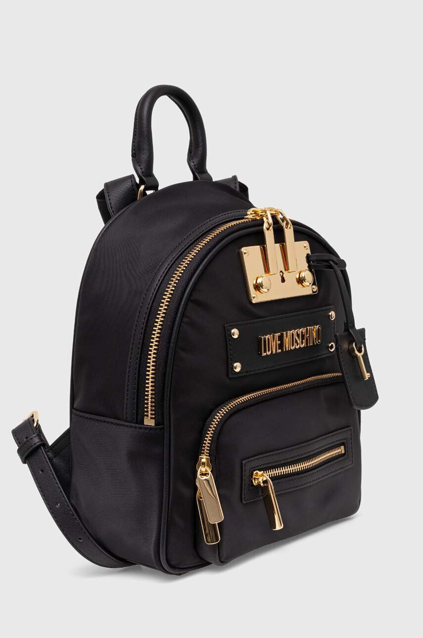 Love Moschino rucsac femei culoarea negru mic cu imprimeu - Pled.ro