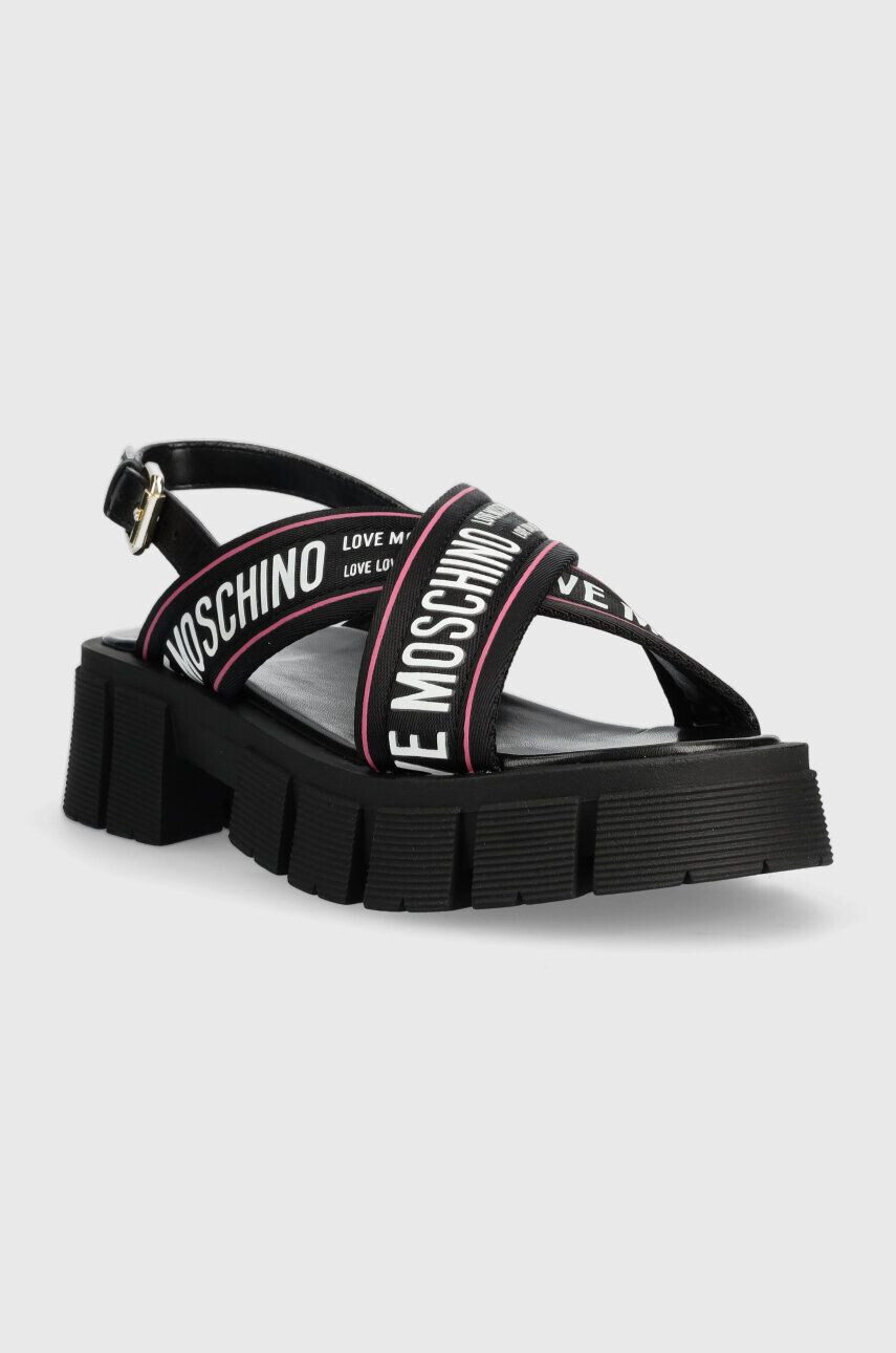 Love Moschino sandale femei culoarea negru cu platforma JA16186G0GIX200A - Pled.ro