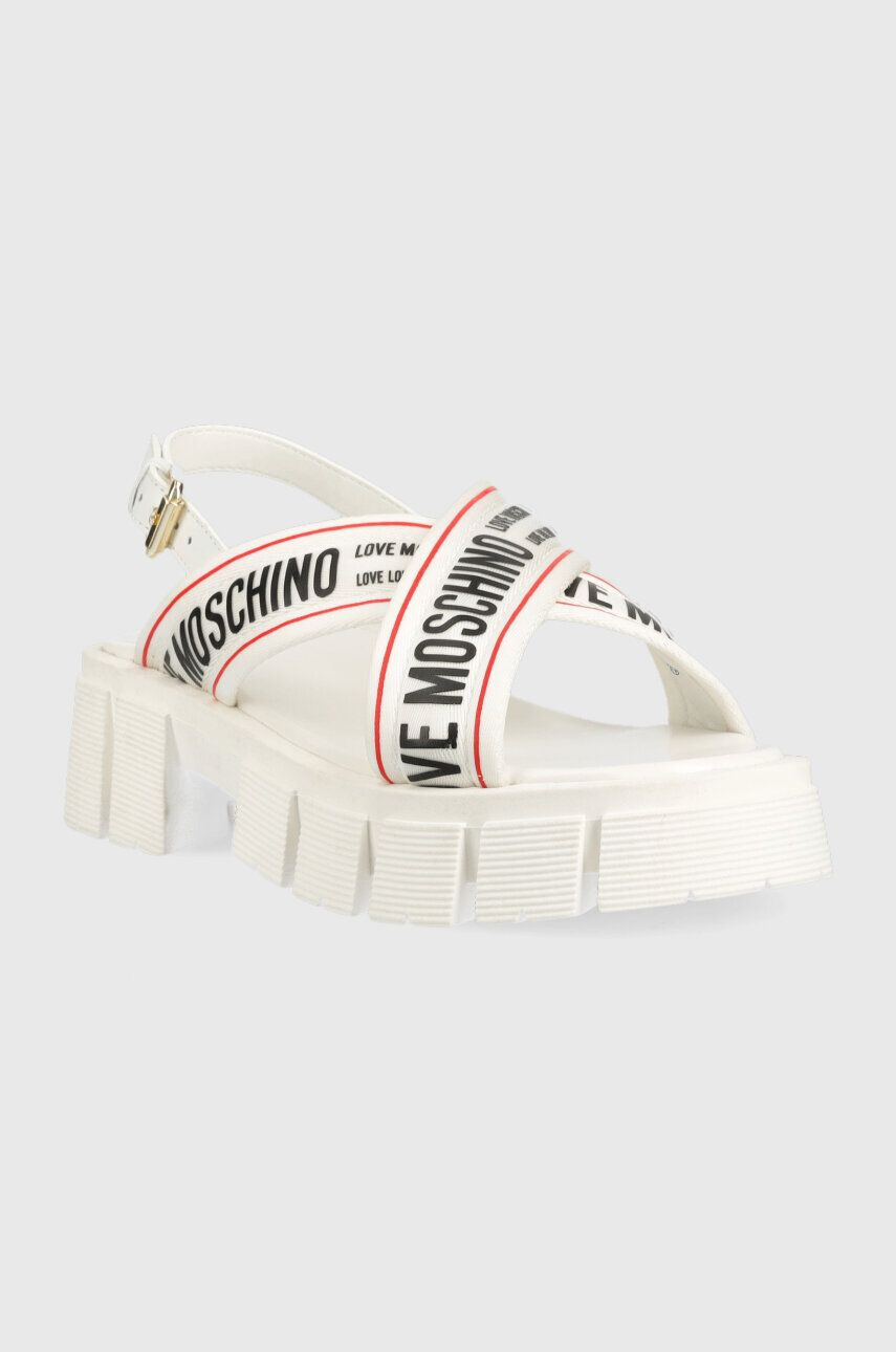 Love Moschino sandale femei culoarea alb cu platforma JA16186G0GIX210A - Pled.ro