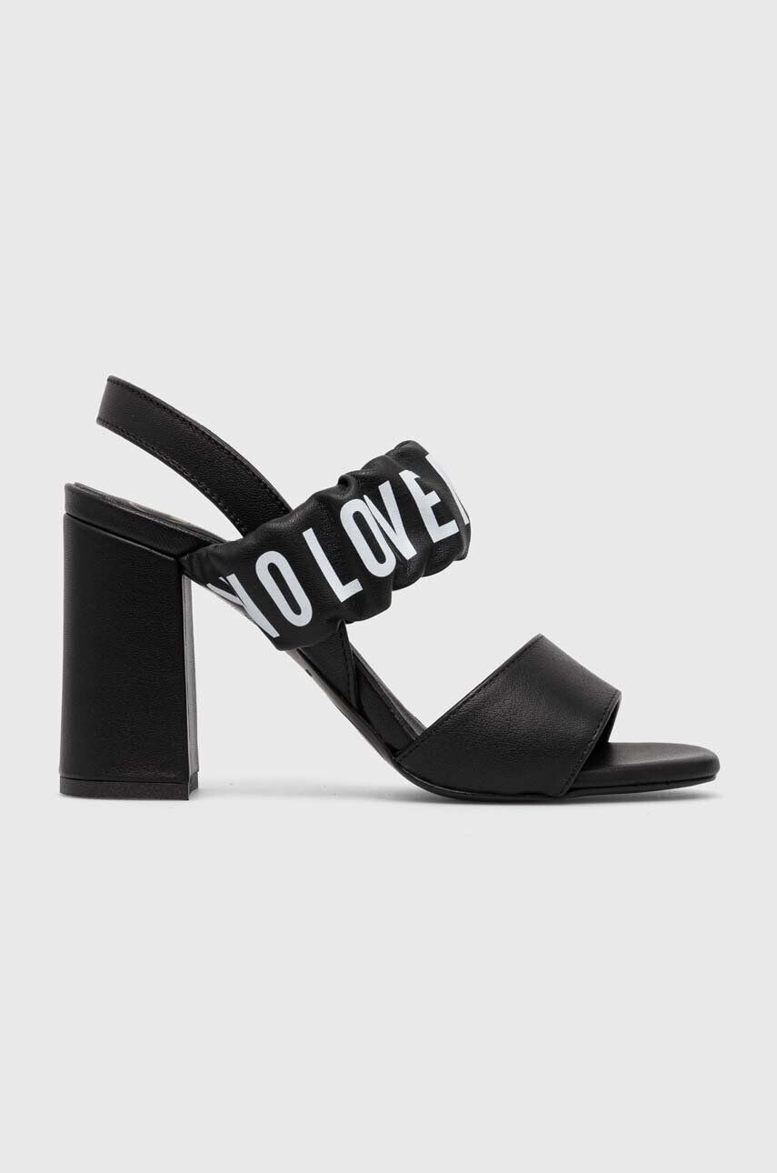 Love Moschino sandale de piele culoarea negru JA16358G0GIE0000 - Pled.ro