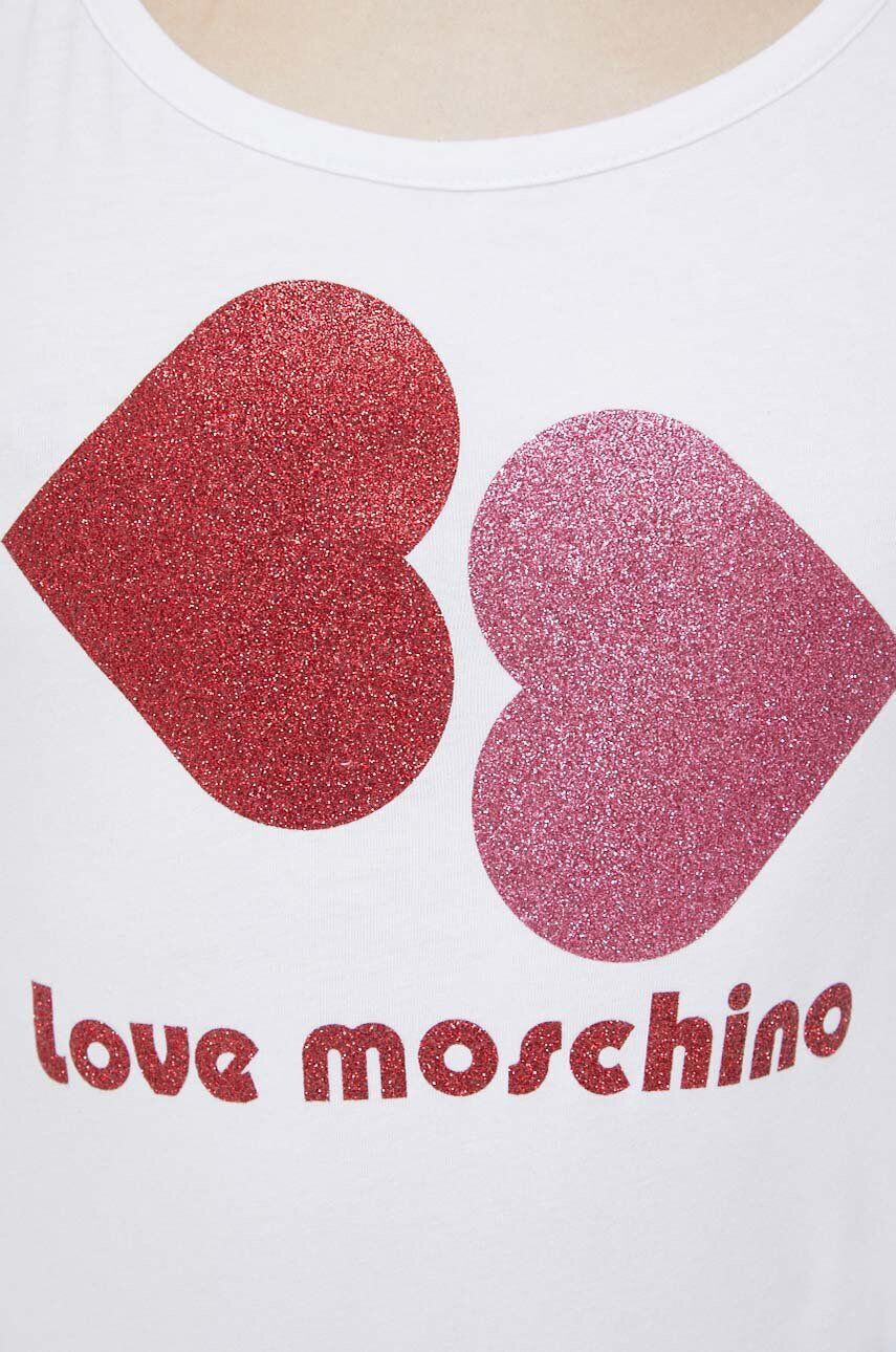 Love Moschino top femei culoarea alb - Pled.ro