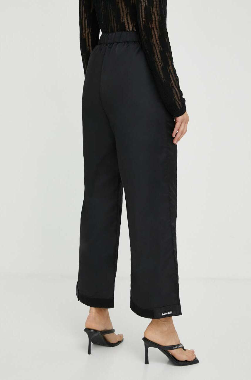 Lovechild pantaloni femei culoarea negru lat high waist - Pled.ro