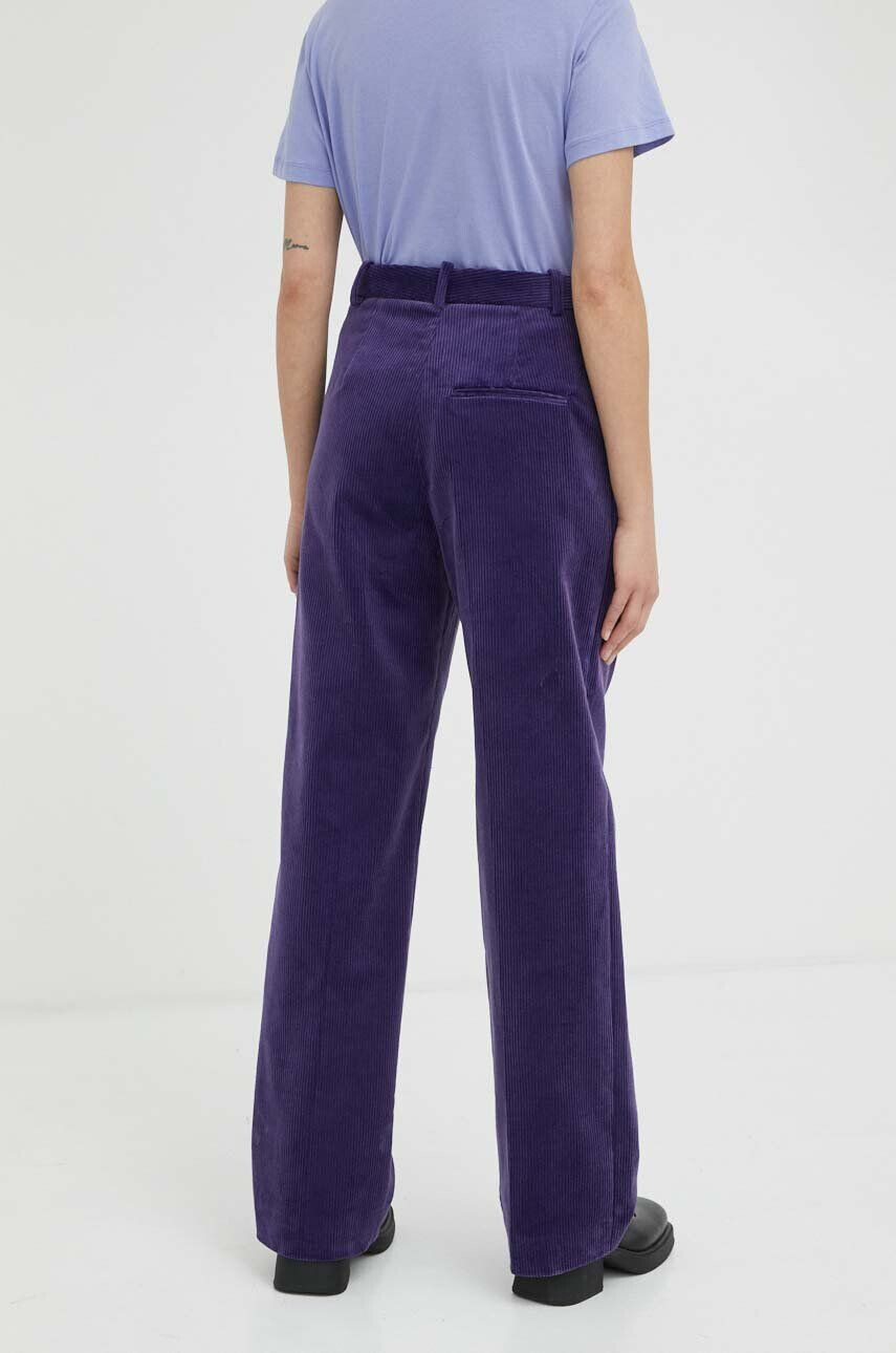 Lovechild pantaloni de catifea cord Lucas culoarea violet drept high waist - Pled.ro