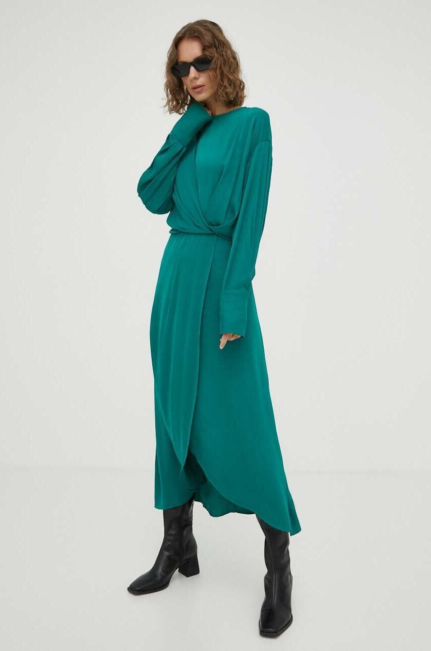 Lovechild rochie culoarea verde maxi drept - Pled.ro