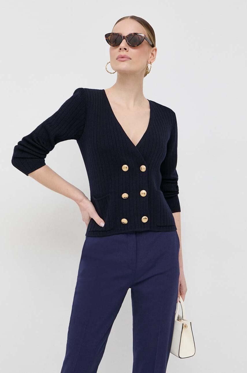 Luisa Spagnoli cardigan din lana culoarea albastru marin light - Pled.ro