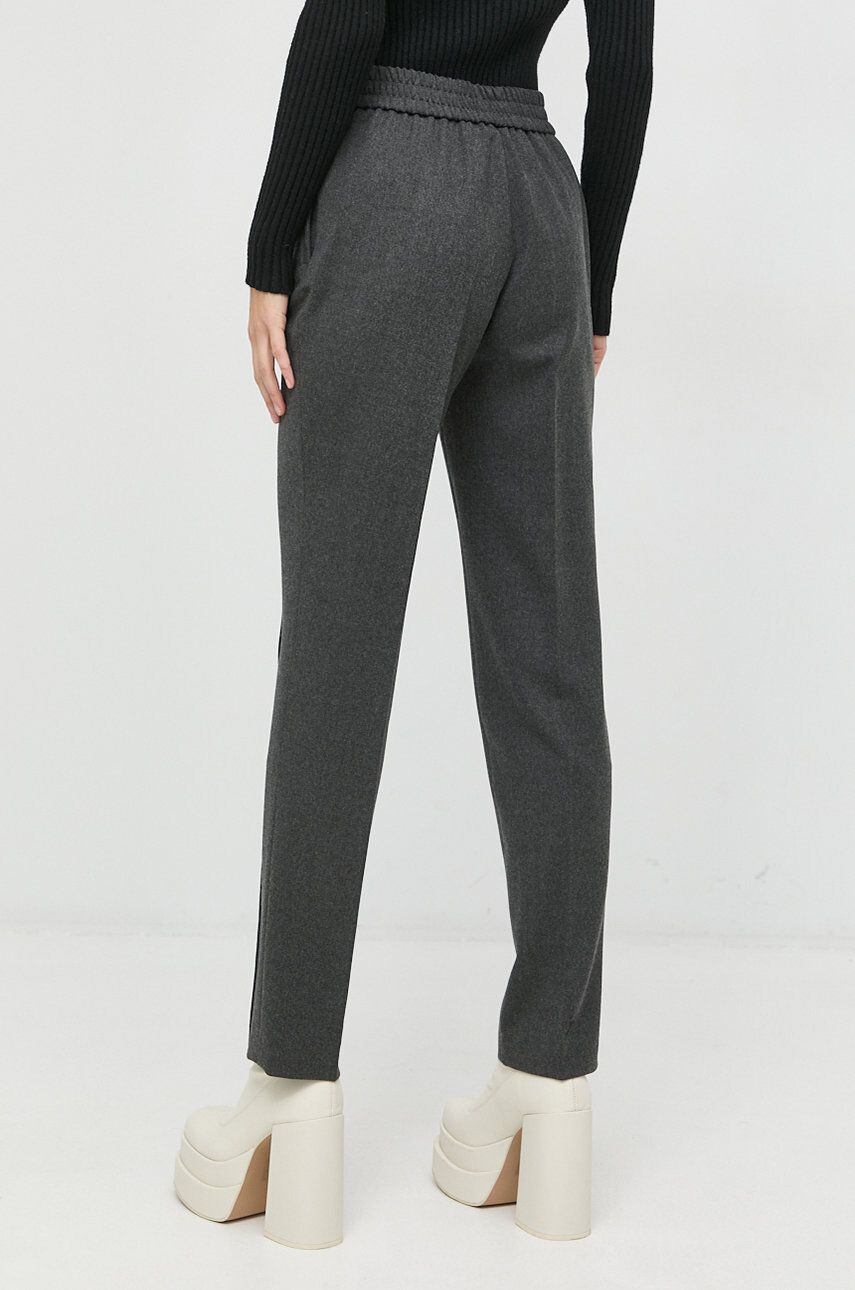 Luisa Spagnoli pantaloni de lana Ofis femei culoarea gri drept high waist - Pled.ro