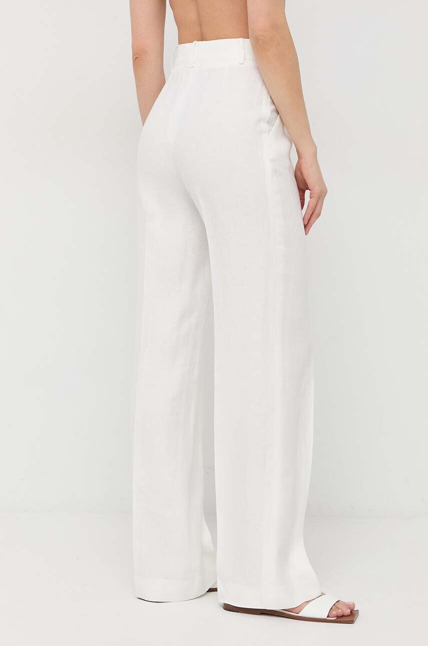 Luisa Spagnoli pantaloni din in culoarea bej lat high waist - Pled.ro