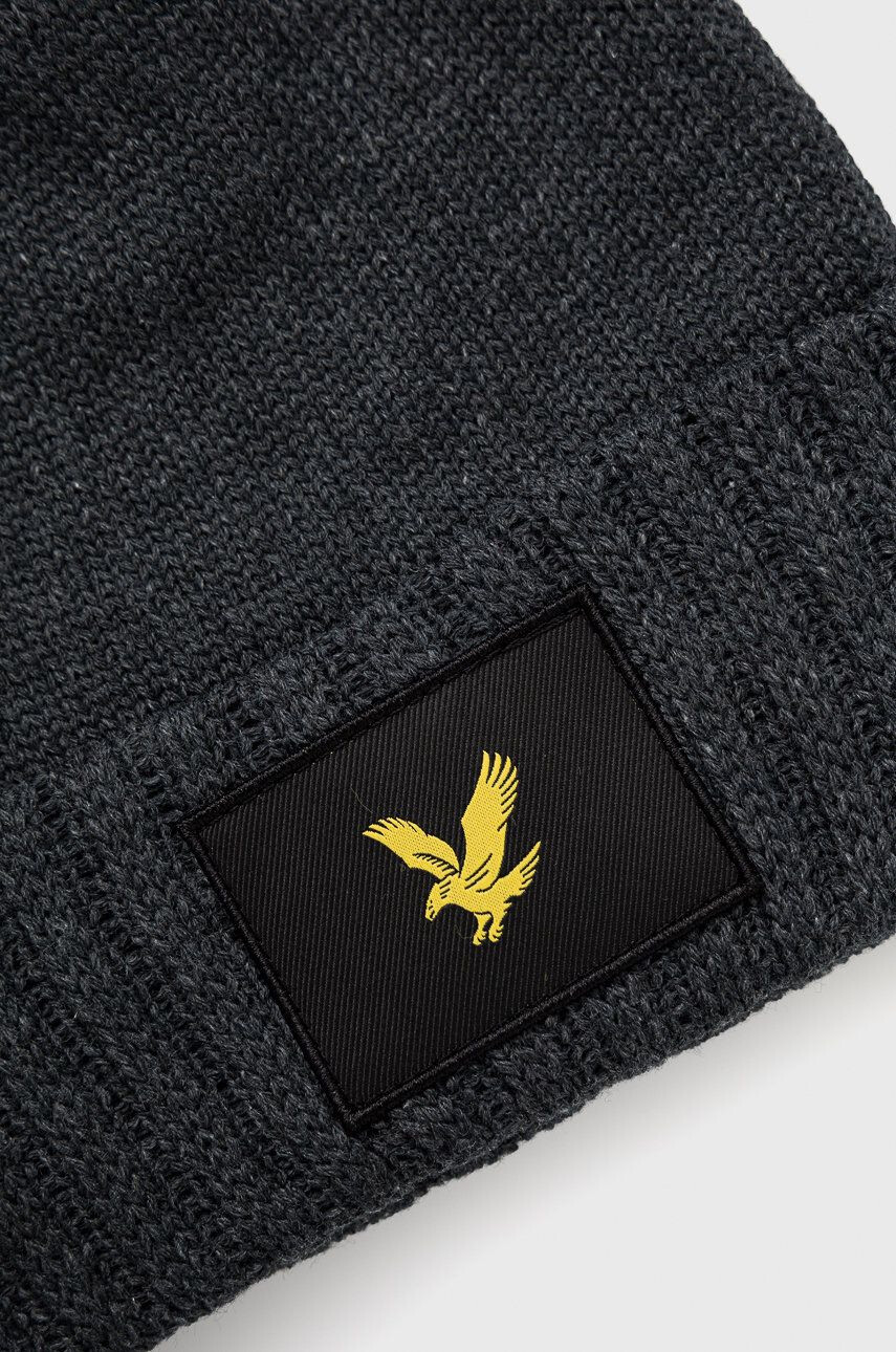 Lyle & Scott caciula culoarea albastru marin din tricot gros - Pled.ro