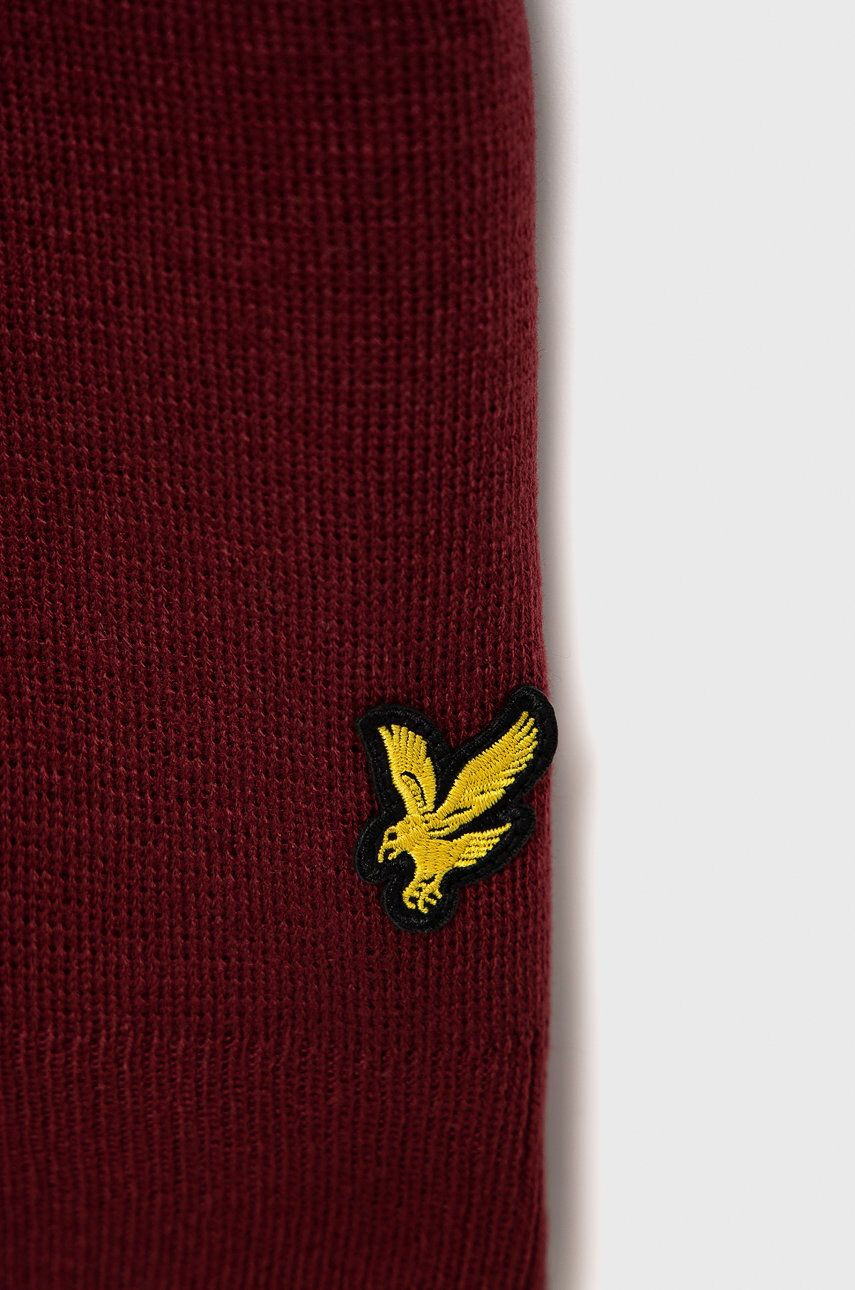 Lyle & Scott Fular culoarea bordo material neted - Pled.ro