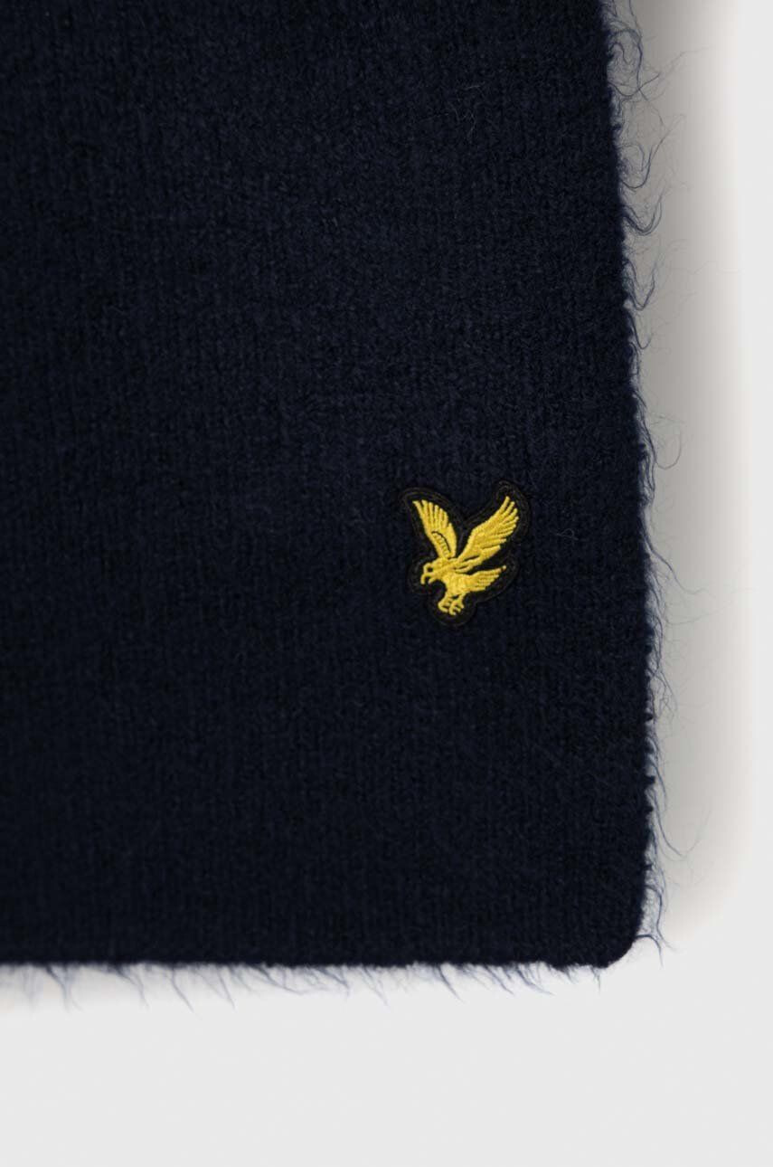 Lyle & Scott fular culoarea albastru marin neted - Pled.ro