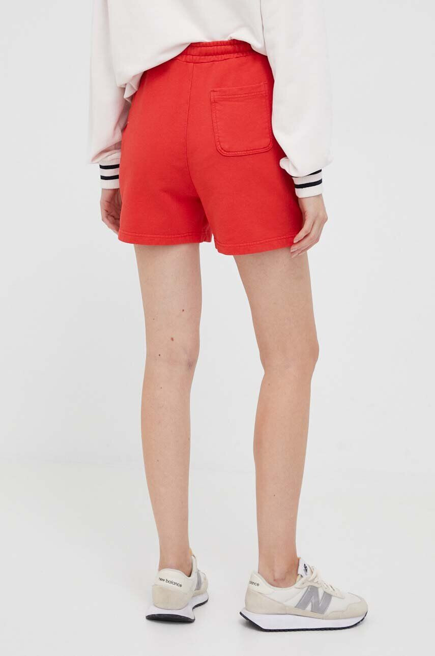 Lyle & Scott pantaloni scurti din bumbac culoarea rosu neted high waist - Pled.ro