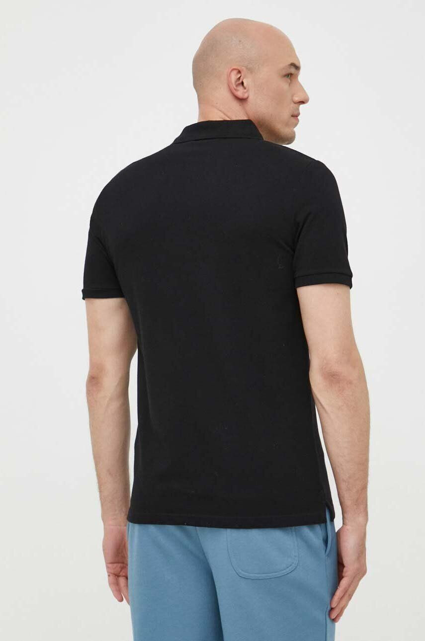 Lyle & Scott polo de bumbac culoarea negru neted - Pled.ro