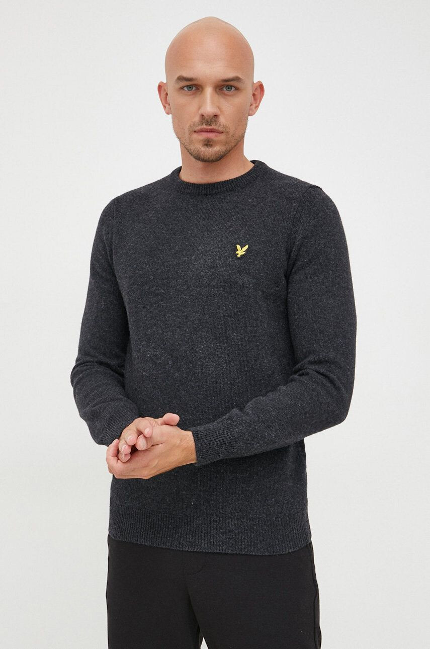 Lyle & Scott pulover de lana barbati culoarea gri light - Pled.ro