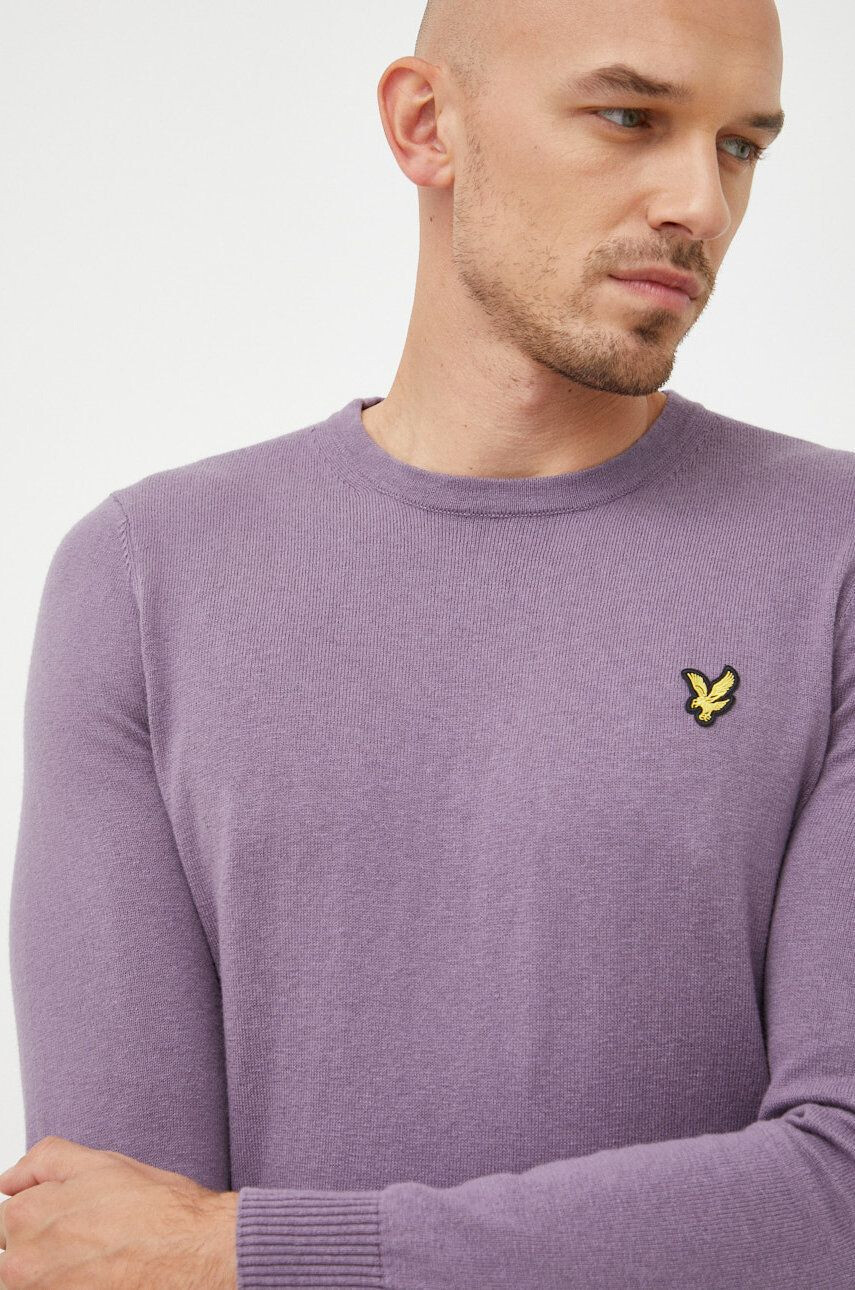 Lyle & Scott pulover din amestec de lana barbati culoarea violet light - Pled.ro