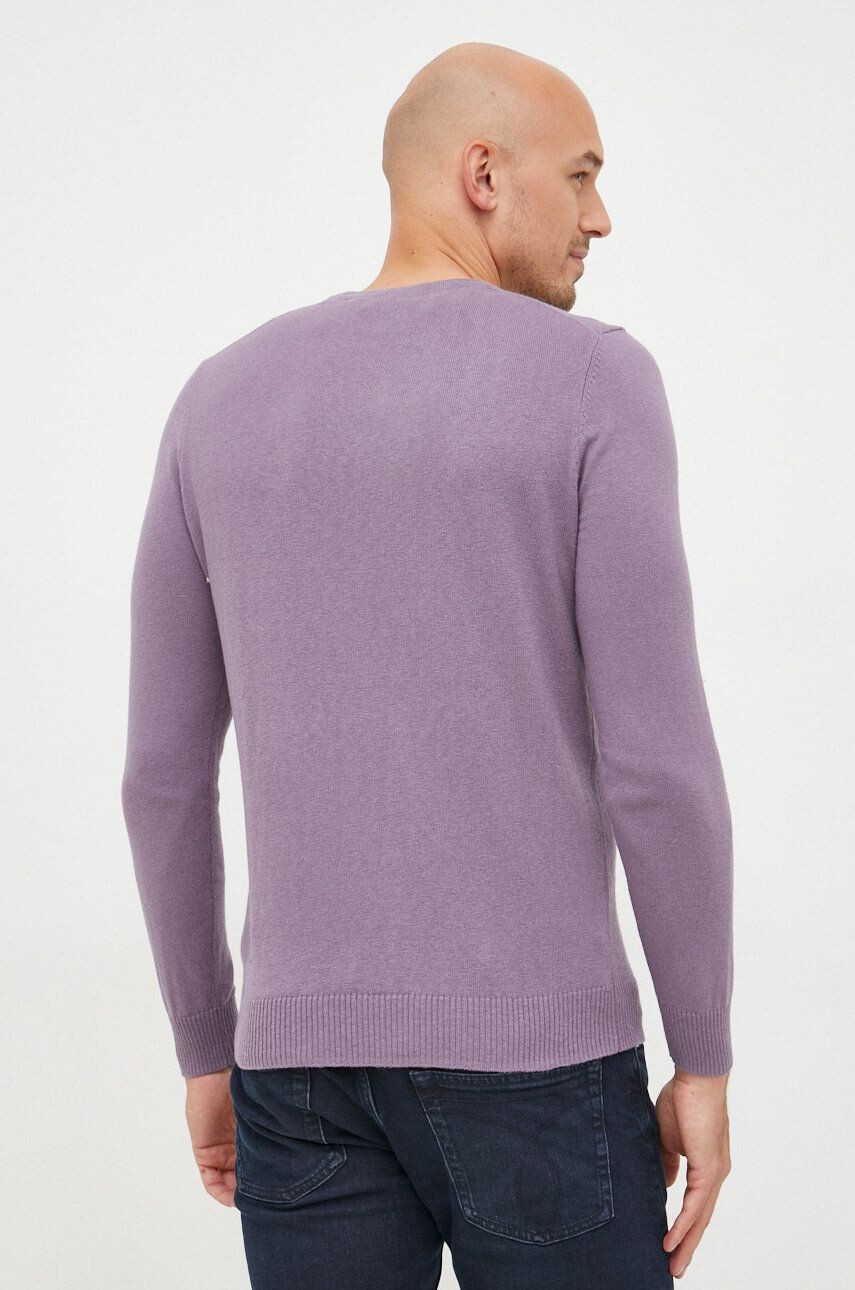 Lyle & Scott pulover din amestec de lana barbati culoarea violet light - Pled.ro