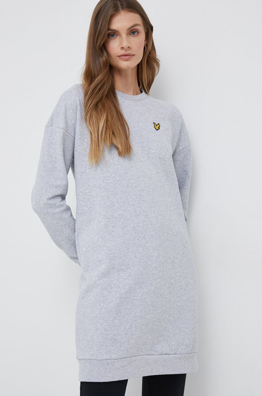 Lyle & Scott rochie din bumbac culoarea gri mini drept - Pled.ro