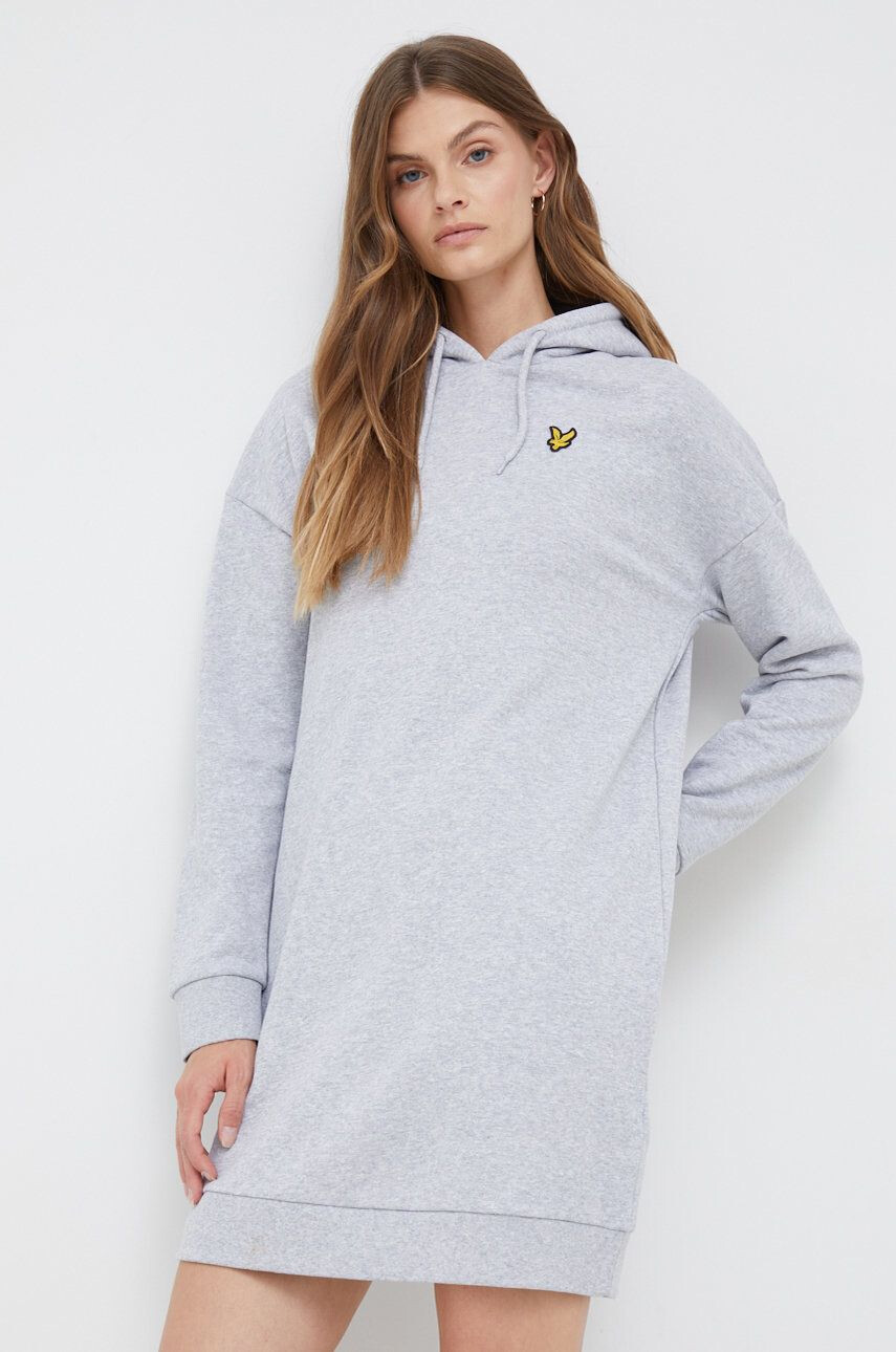 Lyle & Scott rochie din bumbac culoarea gri mini drept - Pled.ro