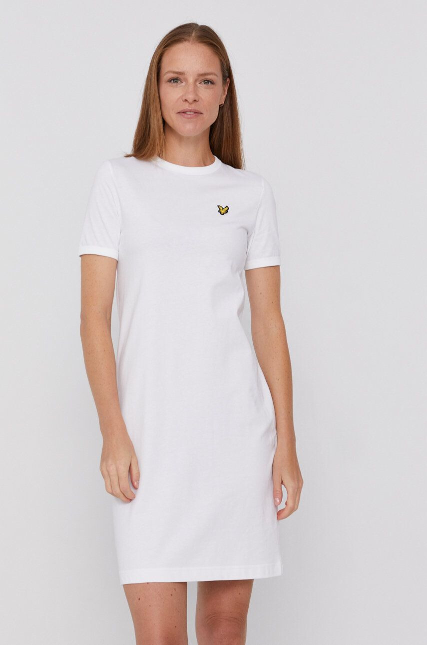 Lyle & Scott Rochie din bumbac culoarea alb mini model drept - Pled.ro