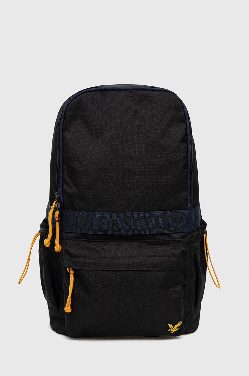 Lyle & Scott Rucsac culoarea negru mare material neted - Pled.ro