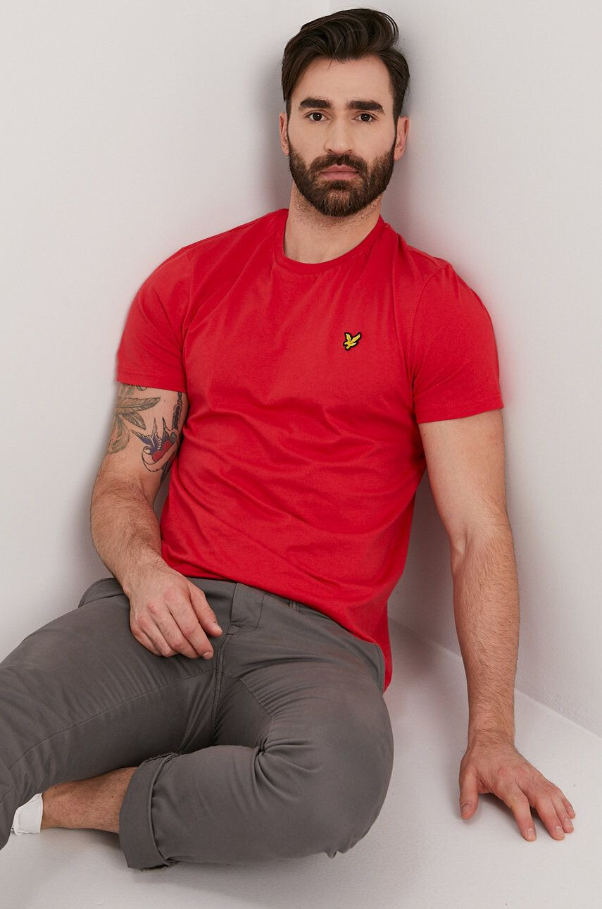 Lyle & Scott Tricou bărbați culoarea rosu material neted - Pled.ro