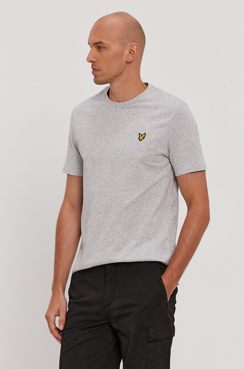 Lyle & Scott Tricou bărbați culoarea gri material neted - Pled.ro