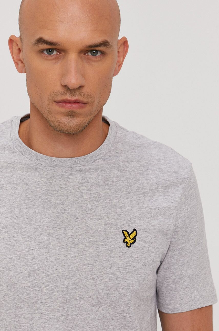 Lyle & Scott Tricou bărbați culoarea gri material neted - Pled.ro