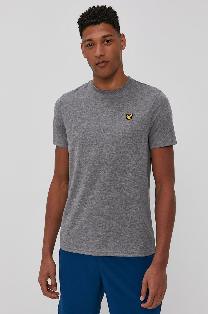 Lyle & Scott Tricou bărbați culoarea gri material neted - Pled.ro