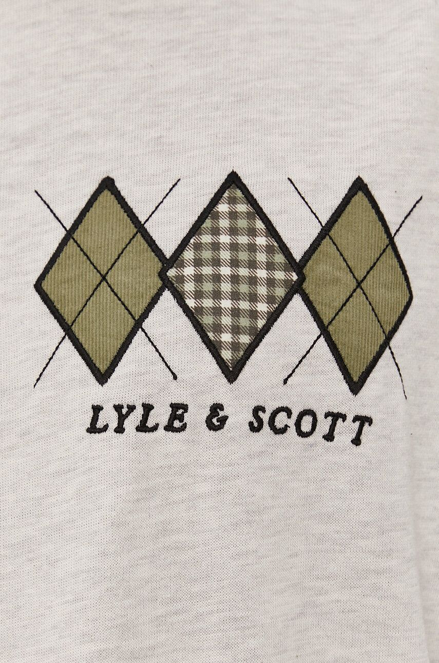 Lyle & Scott Tricou bărbați culoarea gri cu imprimeu - Pled.ro