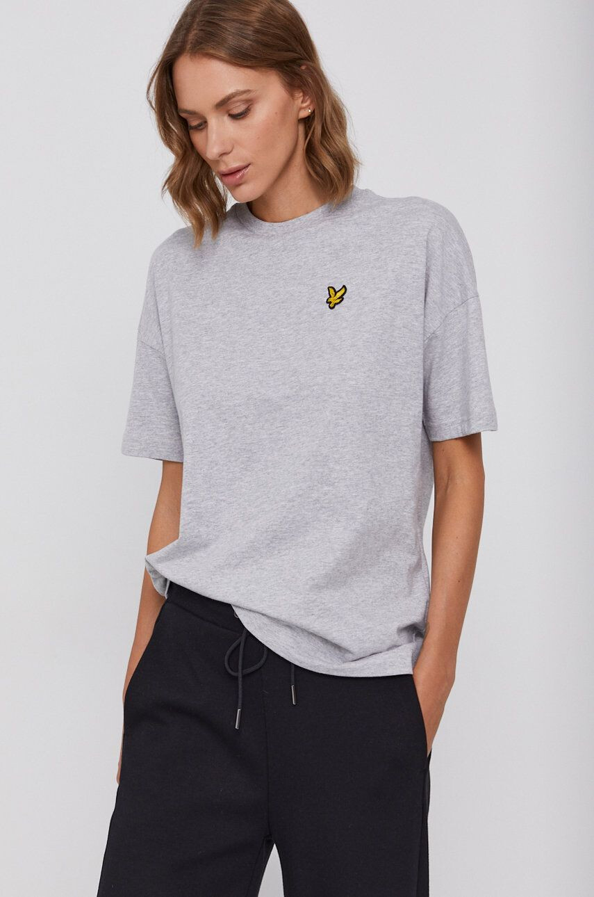 Lyle & Scott Tricou din bumbac culoarea gri - Pled.ro