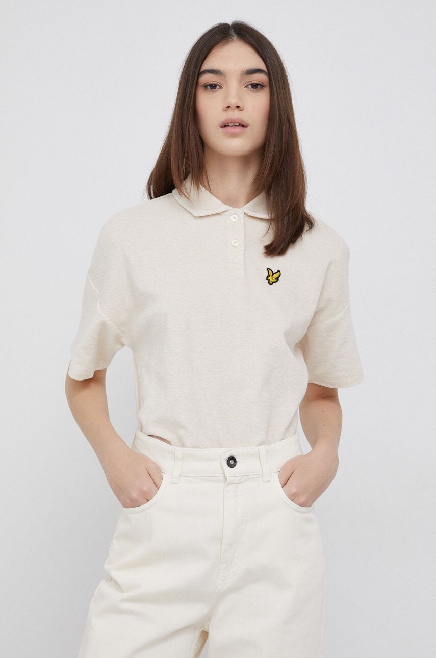 Lyle & Scott tricou din bumbac culoarea gri - Pled.ro