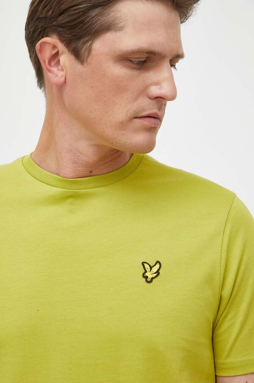 Lyle & Scott tricou din bumbac culoarea verde neted - Pled.ro