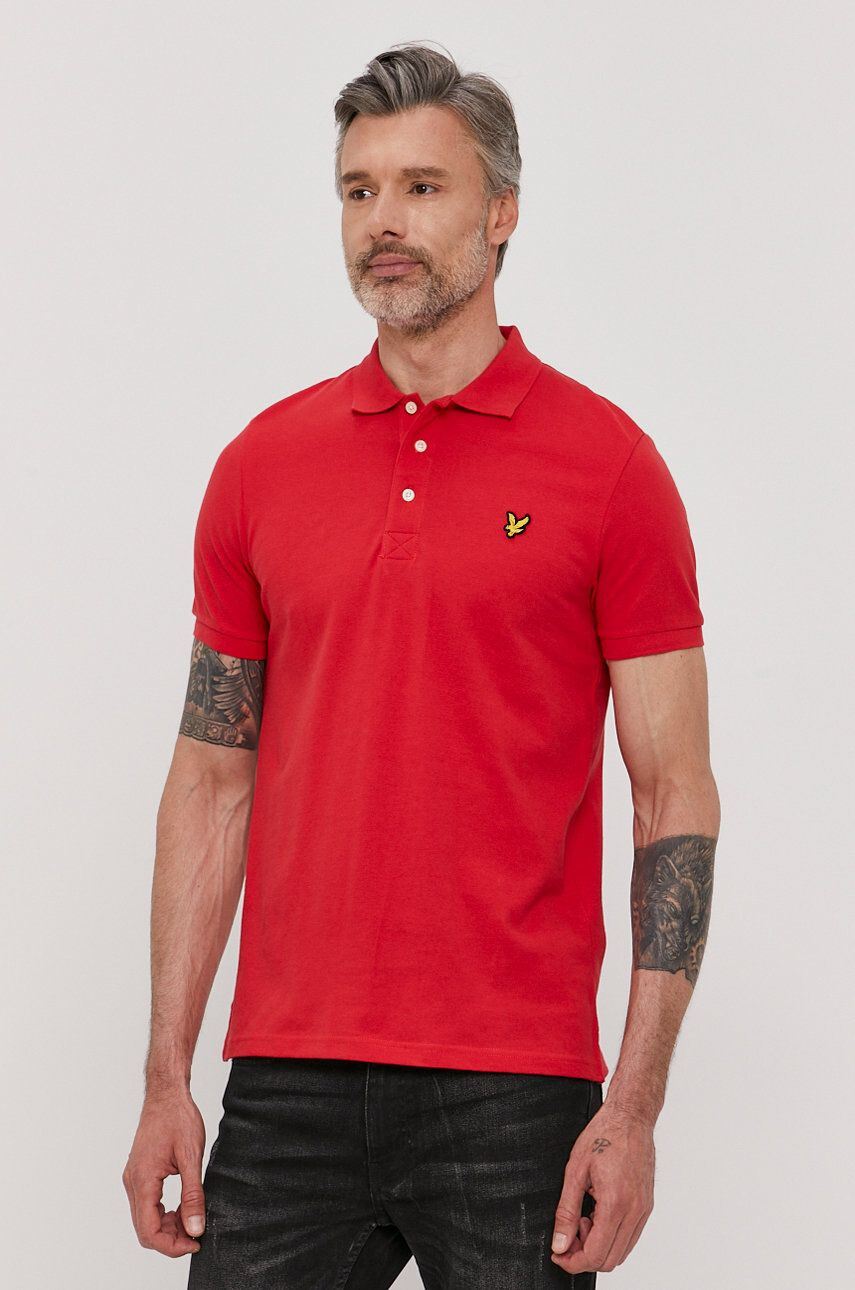 Lyle & Scott Tricou Polo bărbați culoarea rosu material neted - Pled.ro