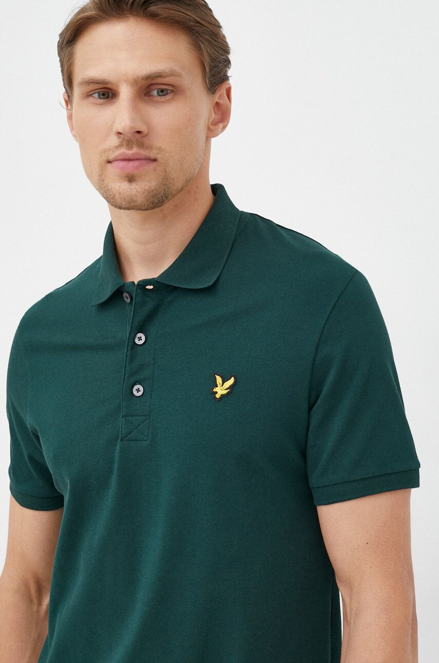 Lyle & Scott tricou polo barbati culoarea albastru marin cu imprimeu - Pled.ro