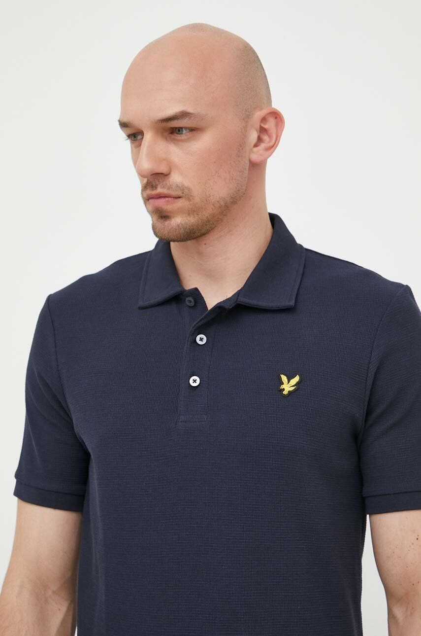 Lyle & Scott tricou polo barbati culoarea albastru marin cu imprimeu - Pled.ro