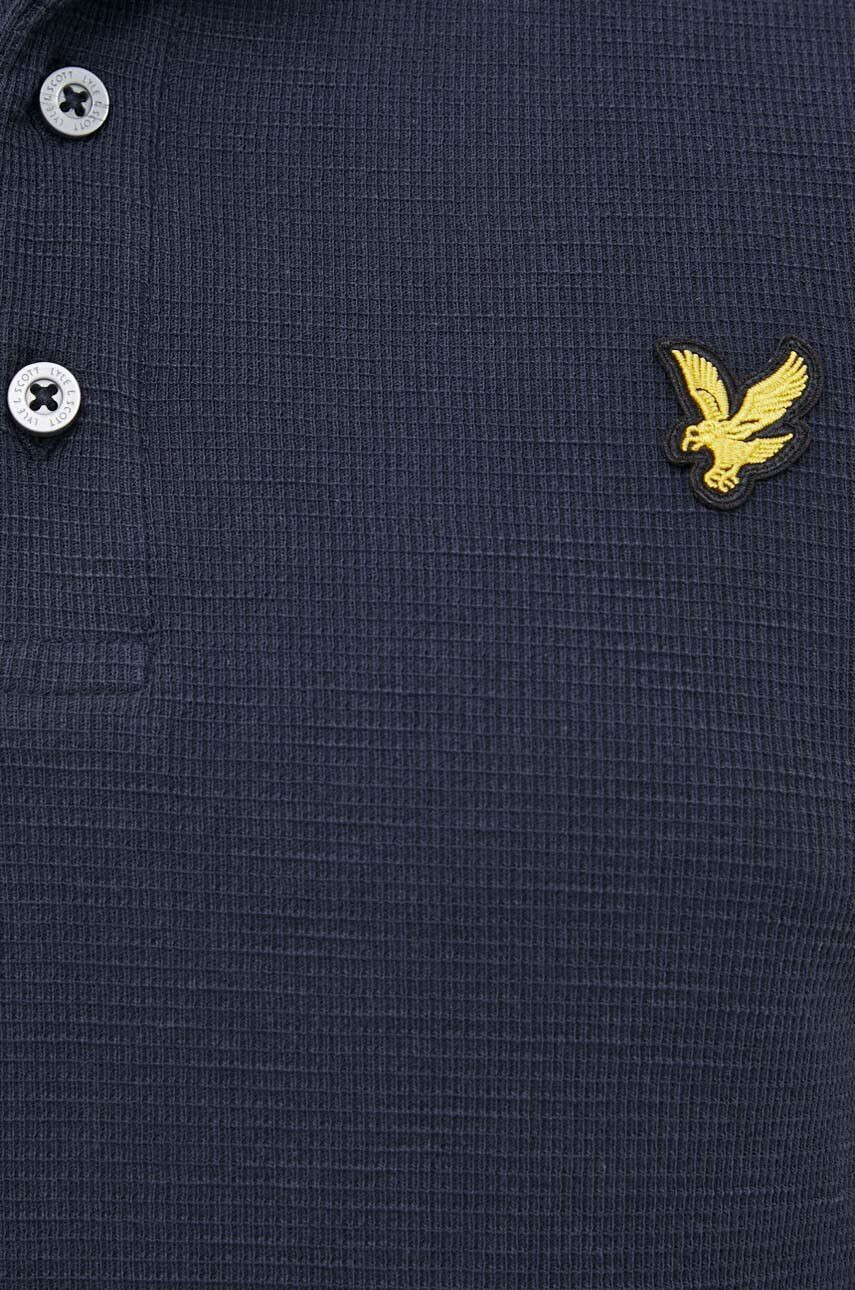 Lyle & Scott tricou polo barbati culoarea albastru marin cu imprimeu - Pled.ro