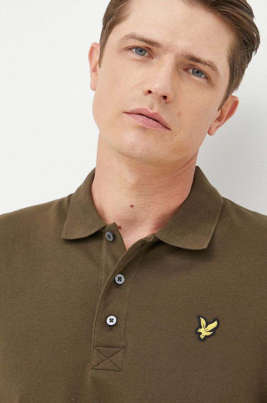 Lyle & Scott tricou polo barbati culoarea roz neted - Pled.ro