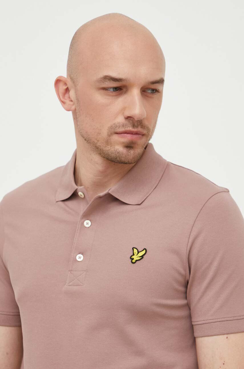 Lyle & Scott tricou polo barbati culoarea roz neted - Pled.ro