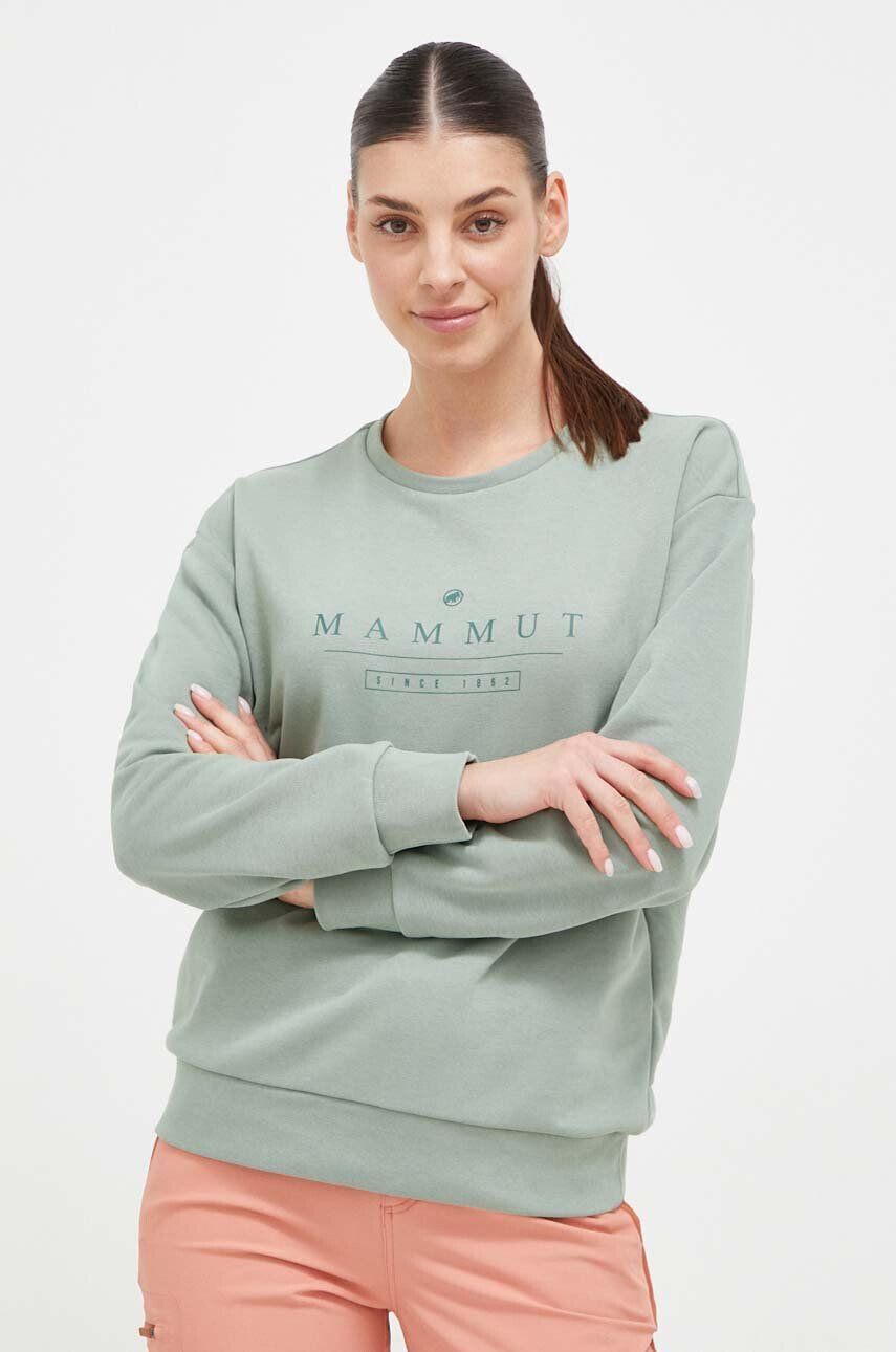 Mammut bluza Core ML Logo femei culoarea verde cu imprimeu - Pled.ro