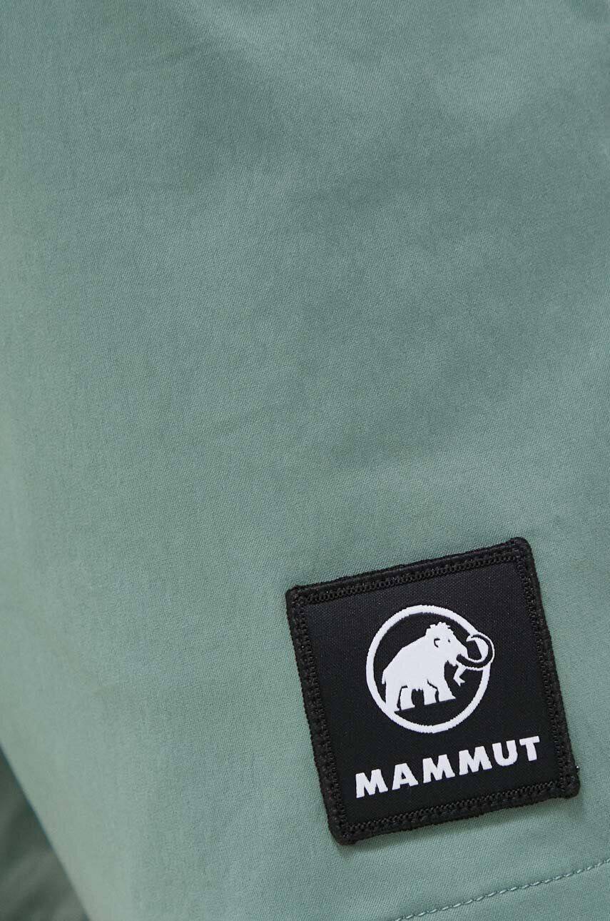 Mammut pantaloni scurți outdoor Massone Light culoarea verde neted medium waist - Pled.ro