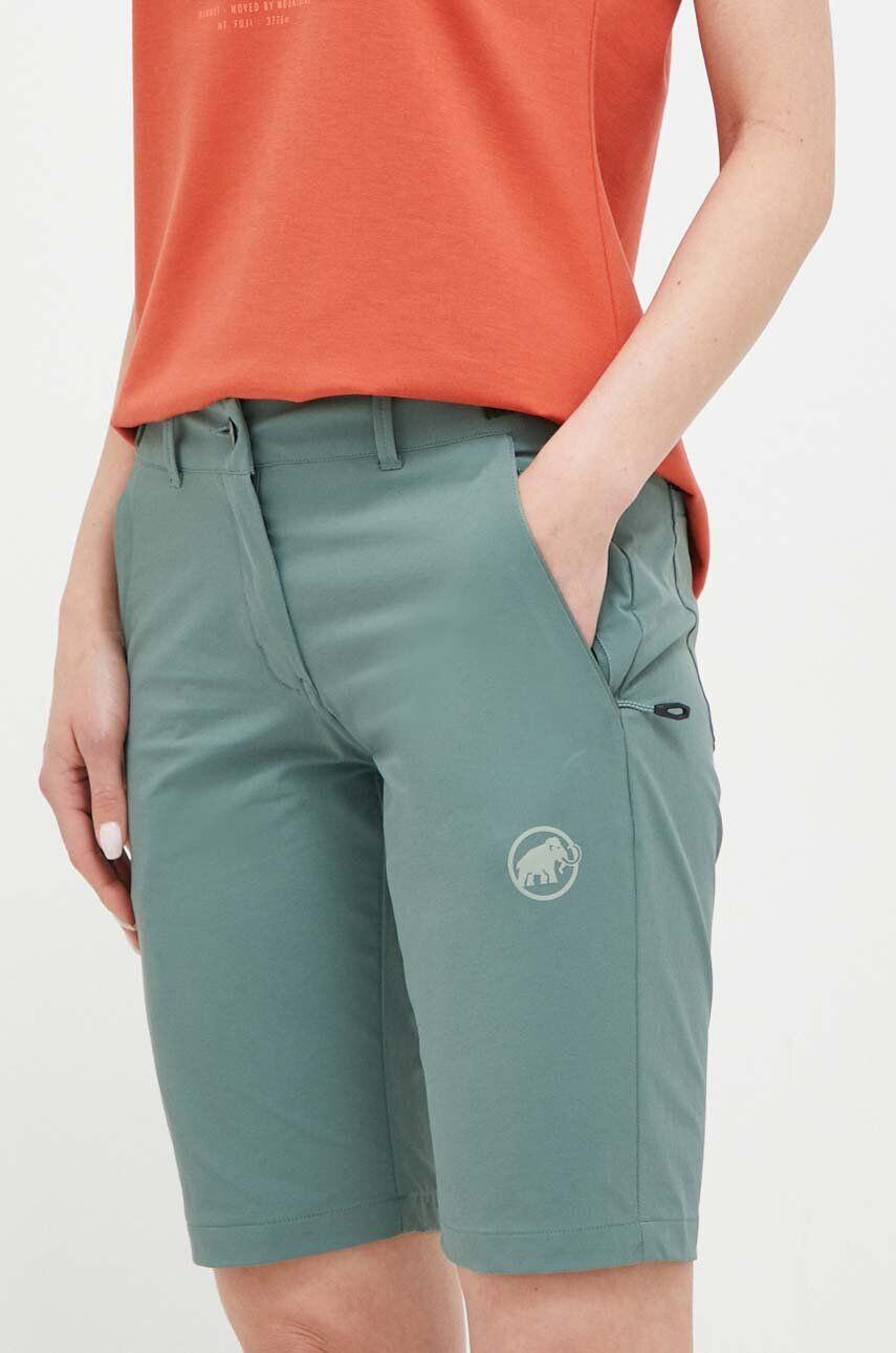 Mammut pantaloni scurți outdoor Runbold culoarea verde neted medium waist - Pled.ro