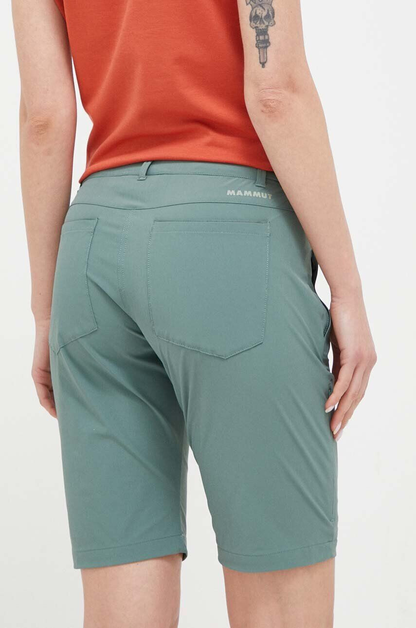 Mammut pantaloni scurți outdoor Runbold culoarea verde neted medium waist - Pled.ro