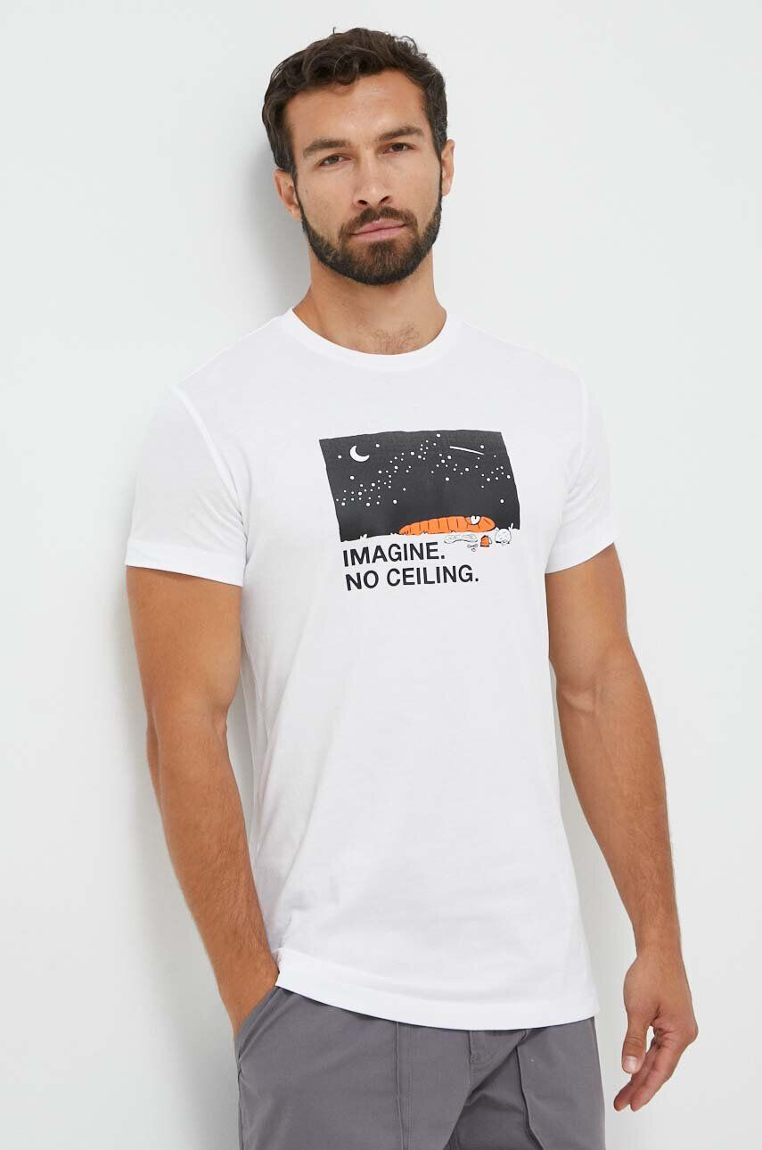 Mammut tricou Massone barbati culoarea alb cu imprimeu - Pled.ro