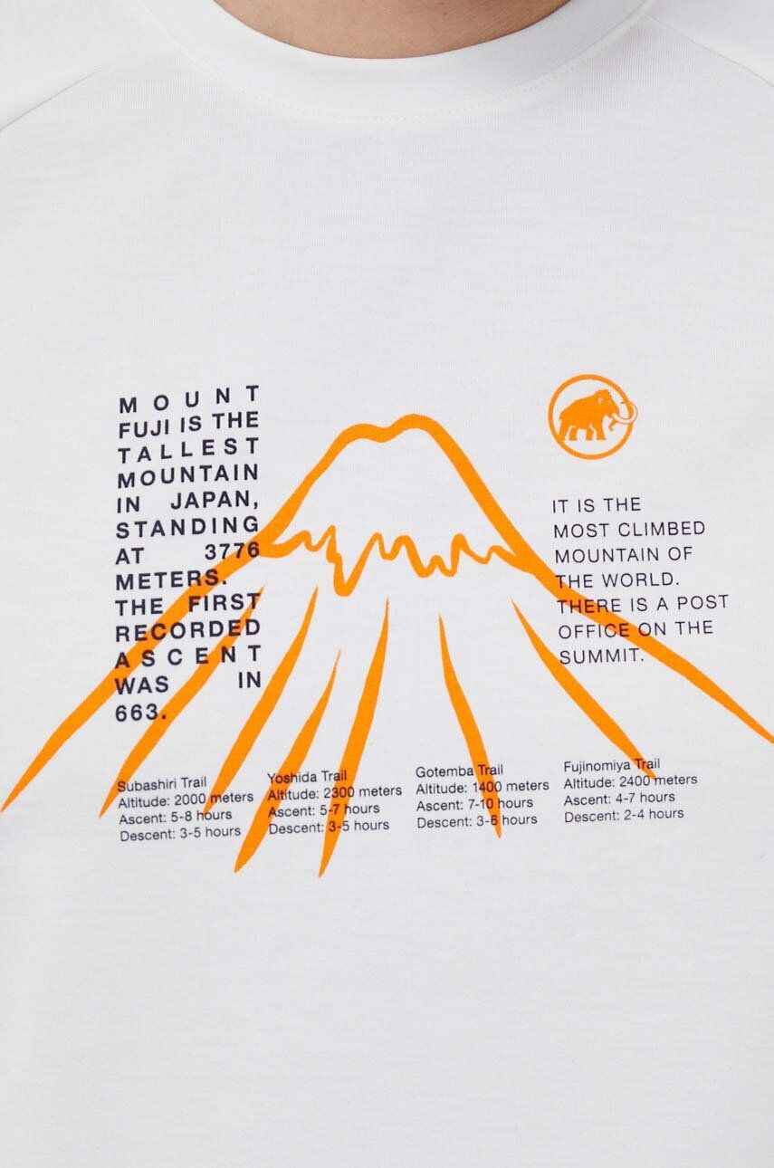 Mammut tricou sport Mountain Fujiyama culoarea alb cu imprimeu - Pled.ro